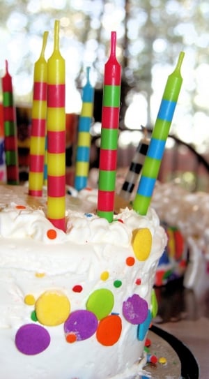 cake with sprinkles and candles thumbnail