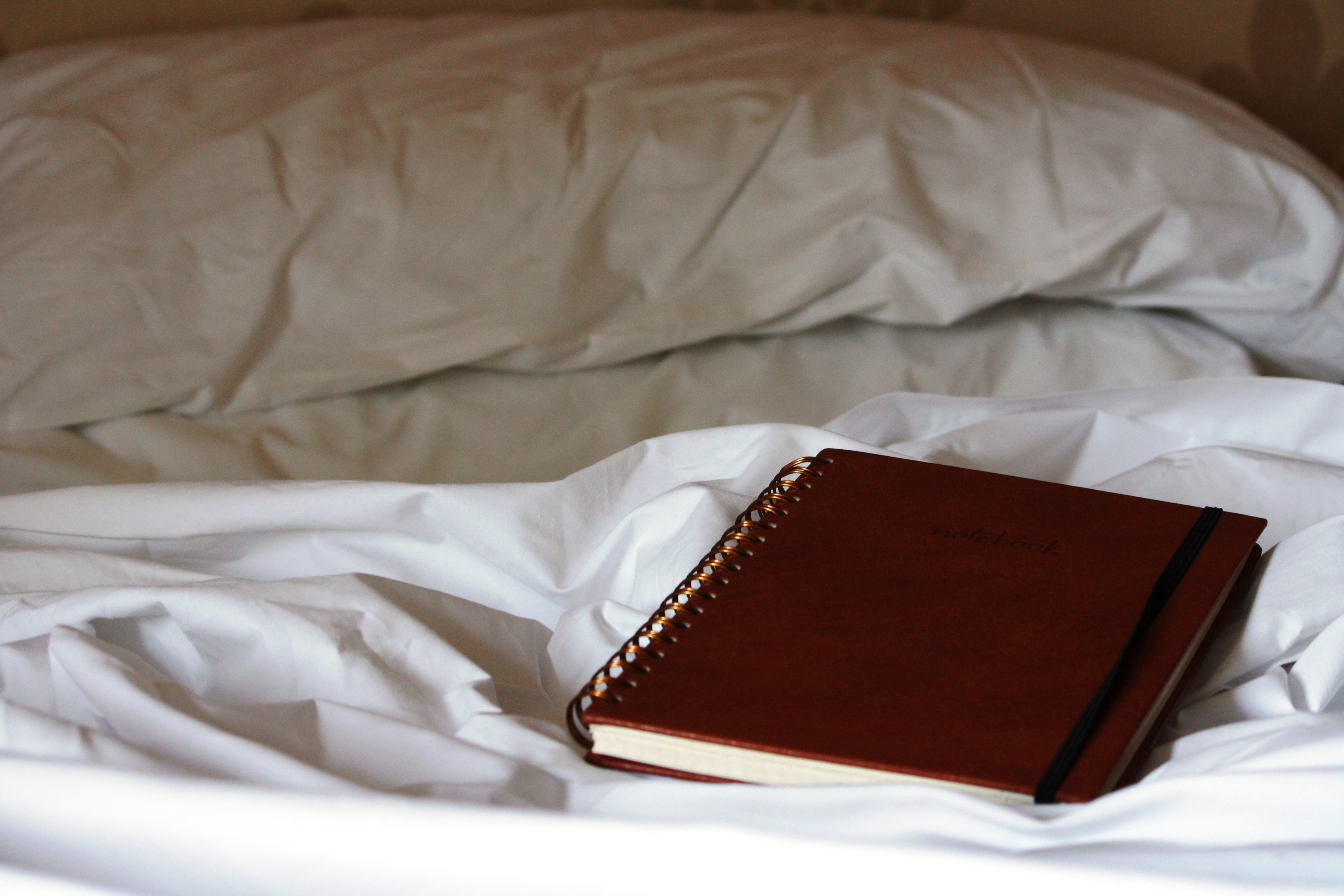 Notebook, Daily, Bed, Thinking, bed, bedroom