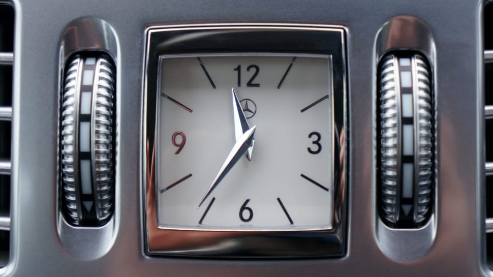 silver and gray mercedes-benz analog clock preview