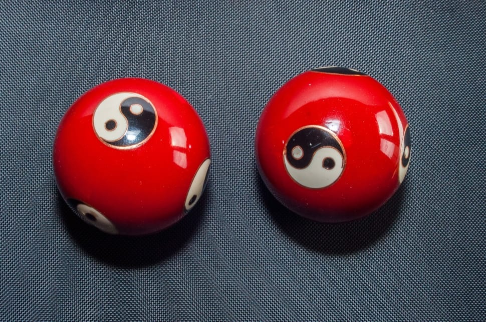 two yin yang print balls preview