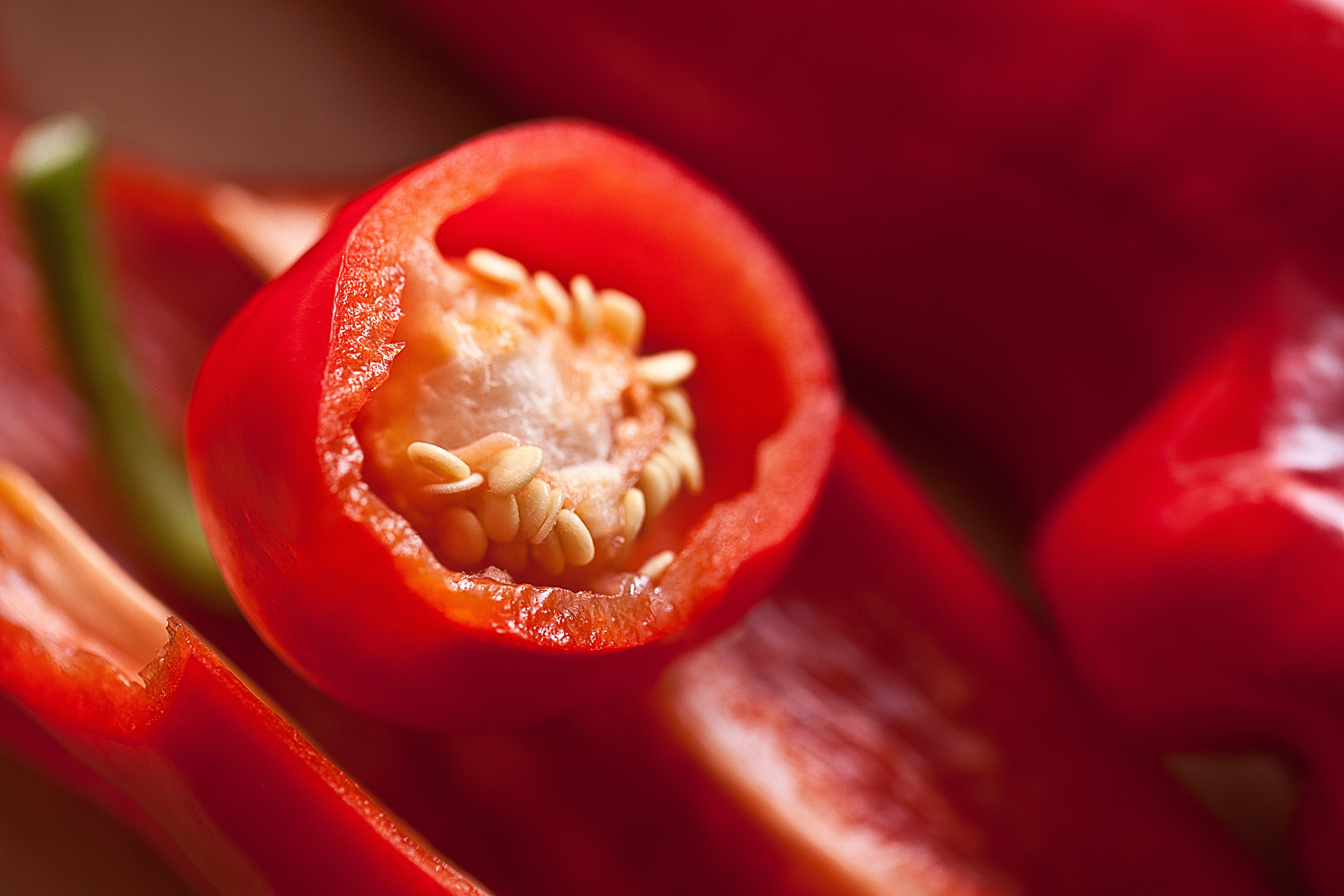 bell pepper with white seeds