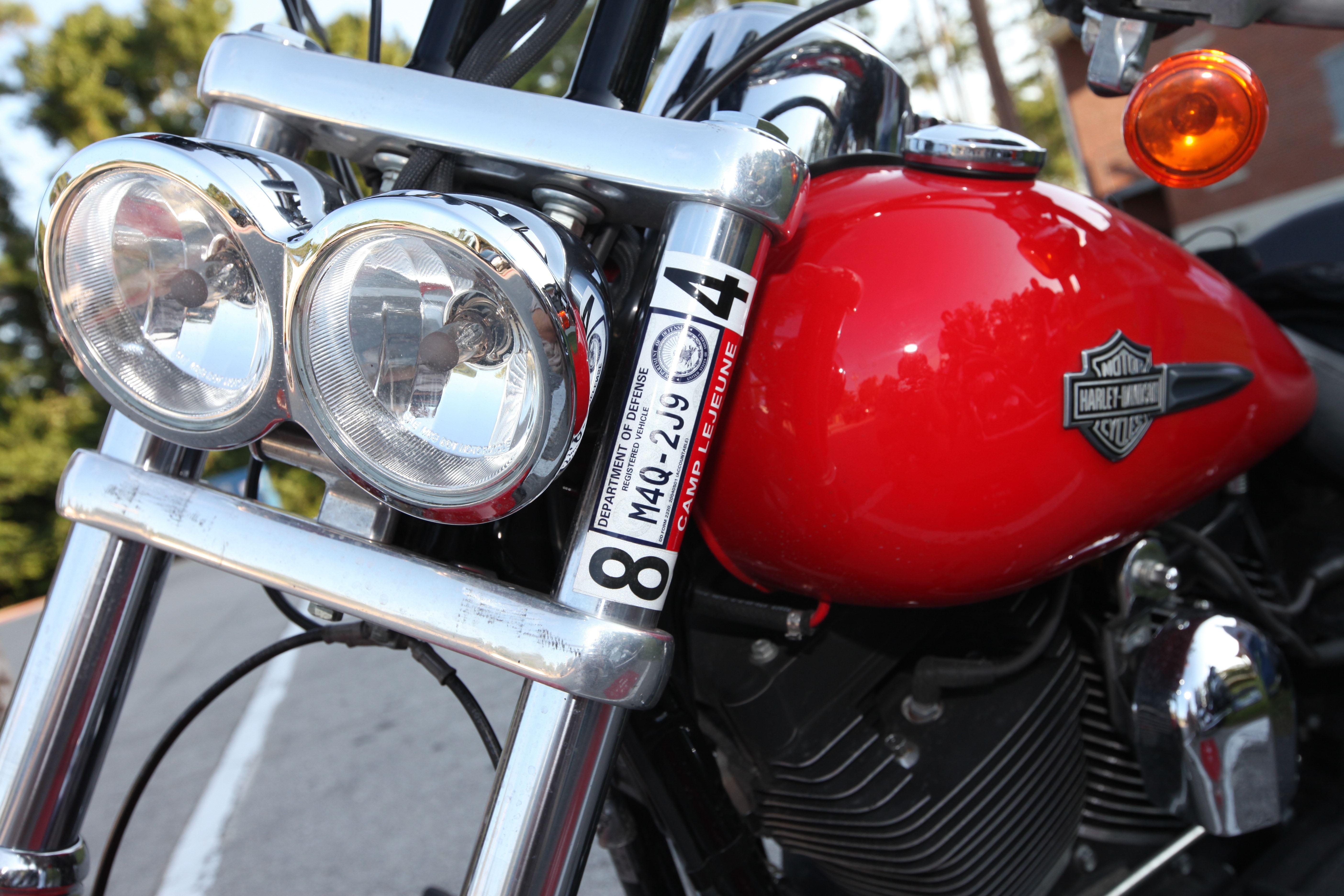 red harley-davidson motorcycle