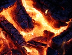 burning wood with flames thumbnail