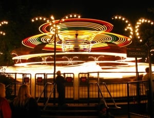 time lapse photo of carousel during night time thumbnail