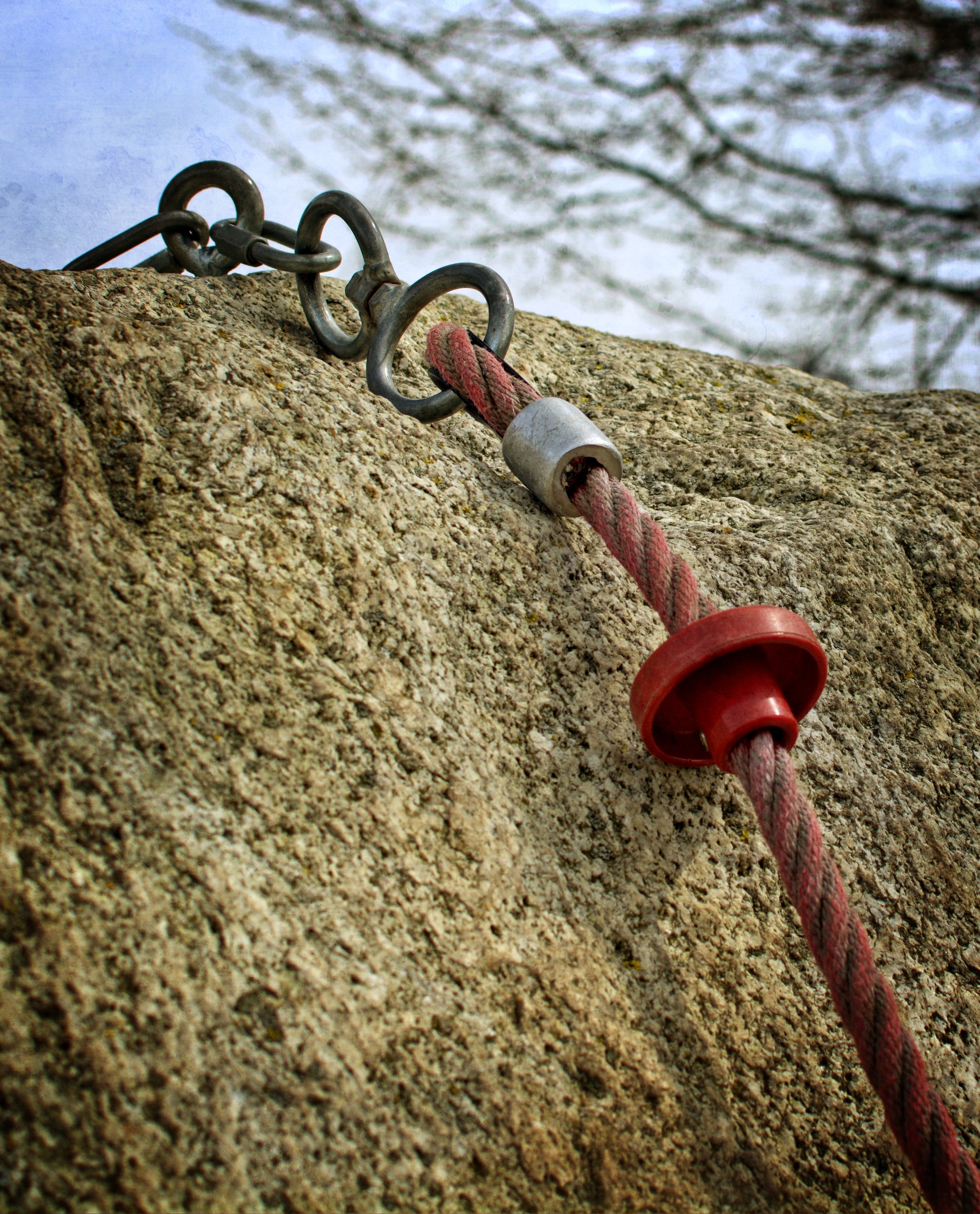 red and grey rope