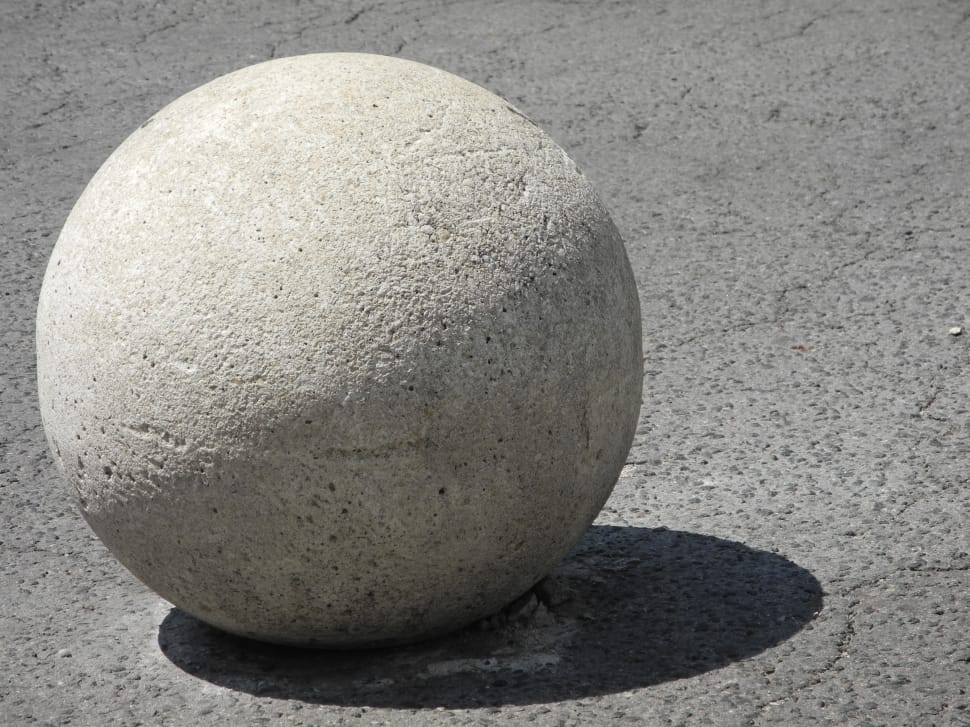 white concrete ball preview