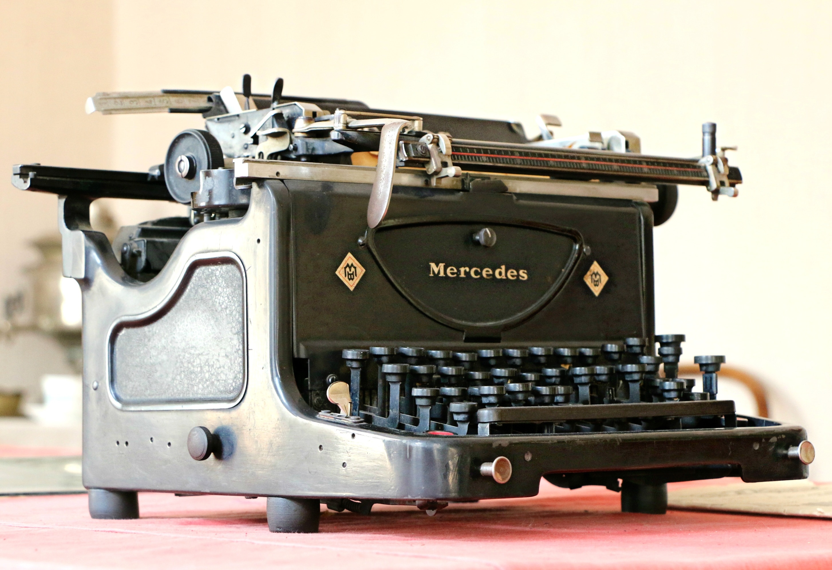 black mercedes type writer