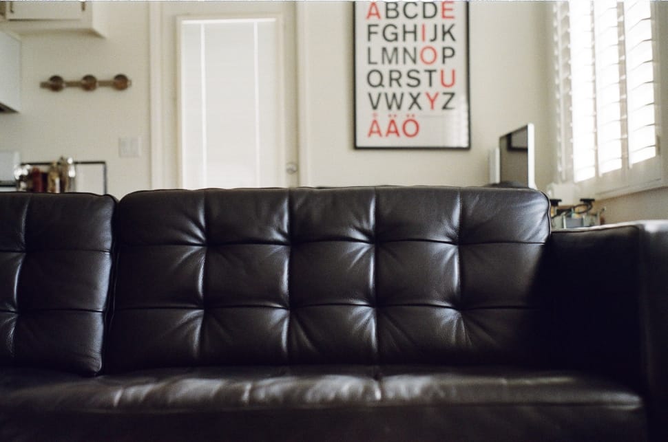 black leather 3 seater couch preview