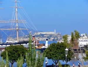 Bay, Ship, Alcatraz, San Francisco, nautical vessel, tree thumbnail