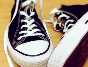 black lace up high top sneakers thumbnail