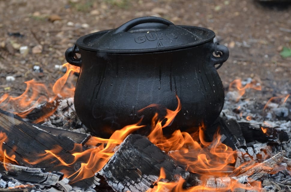 Pot, Black, Fire, flame, heat - temperature preview