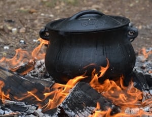 Pot, Black, Fire, flame, heat - temperature thumbnail