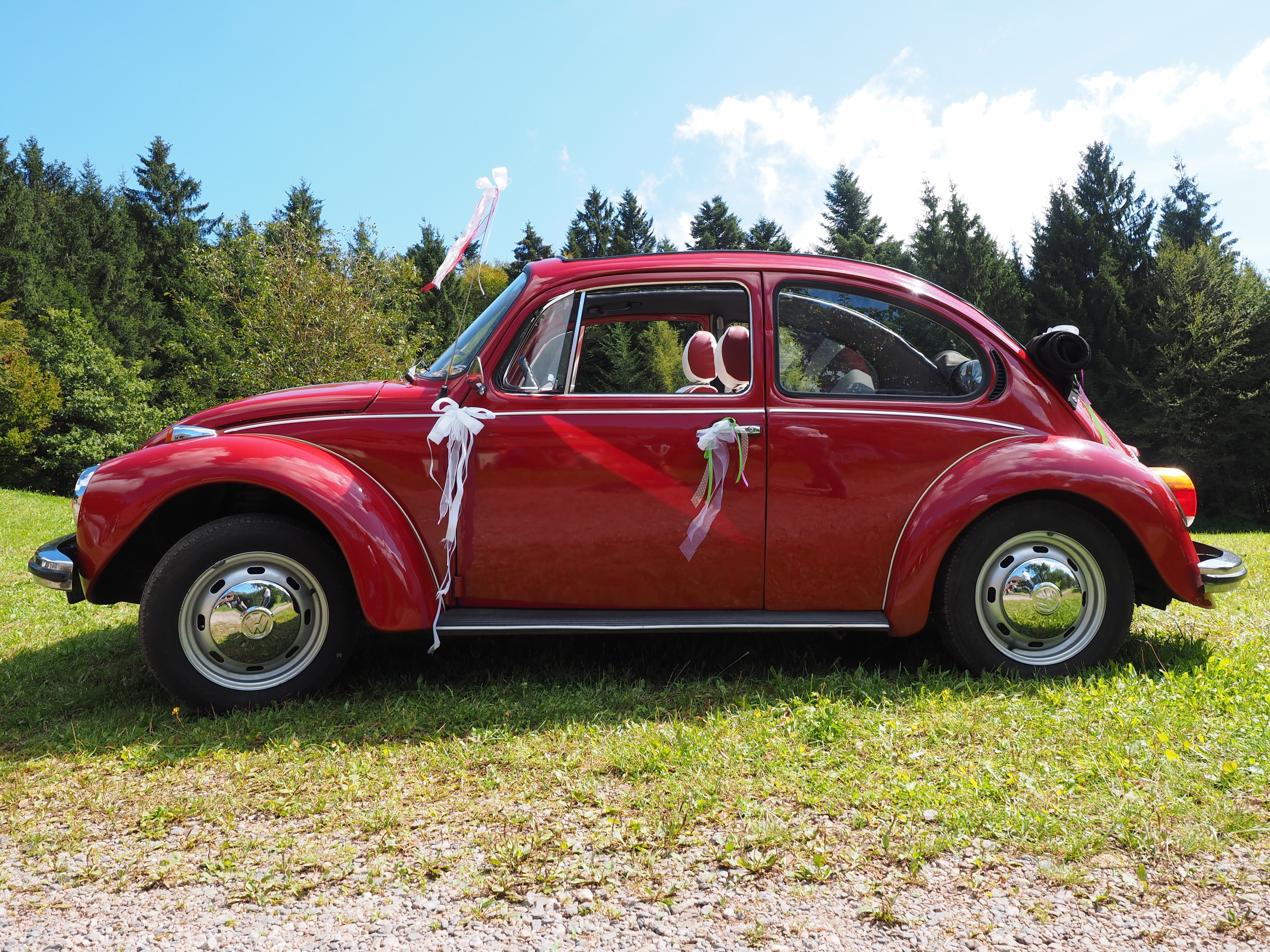 Auto, Oldtimer, Bridal Car, Vw Beetle, red, car free | Peakpx