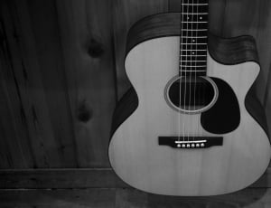 greyscale photo of acoustic guitar thumbnail