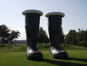 black inflatable rain boots thumbnail