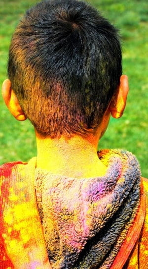 Traditional, Festival, Holi, Indian, rear view, one person thumbnail