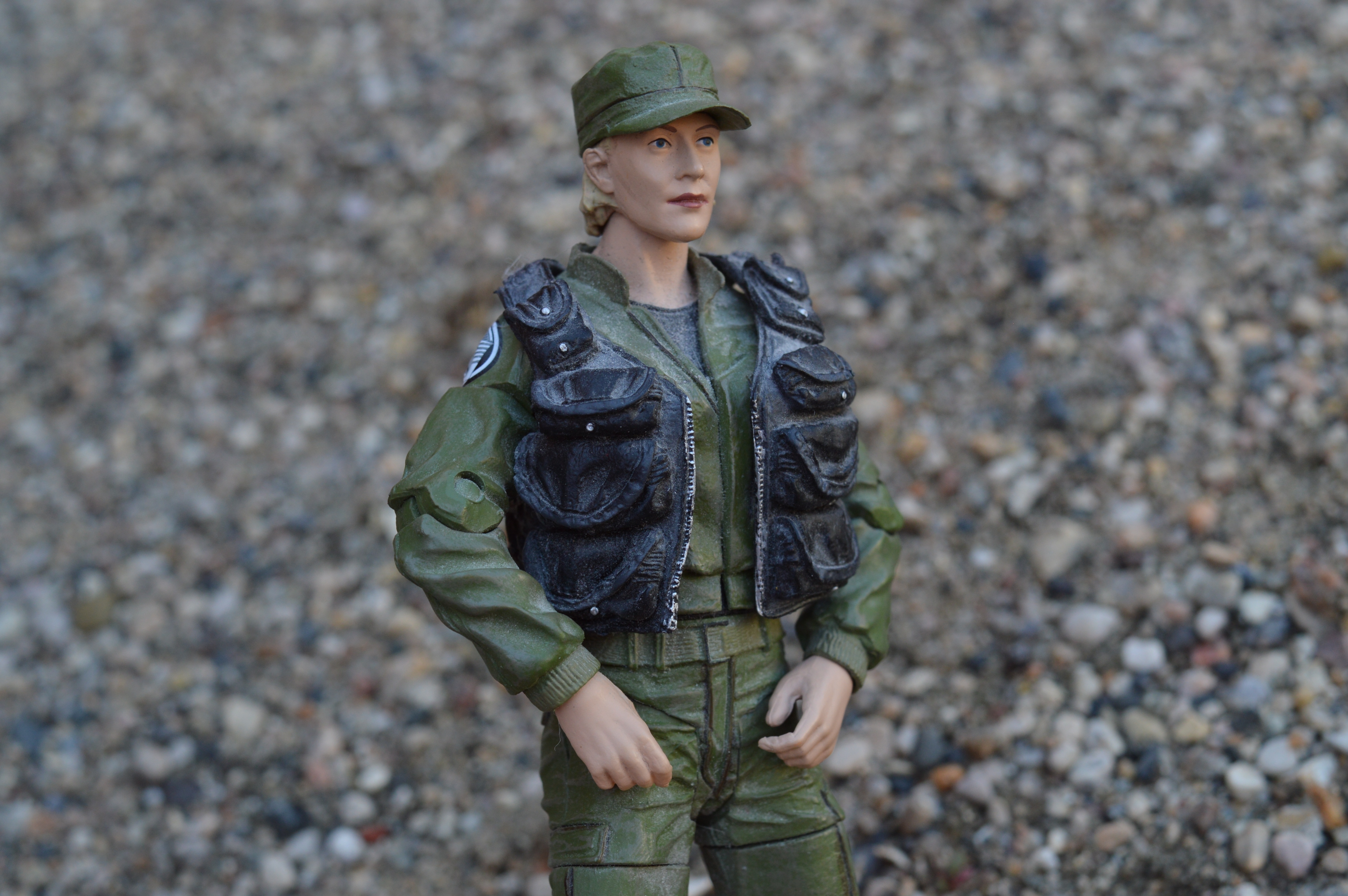 woman soldier plastic figurine