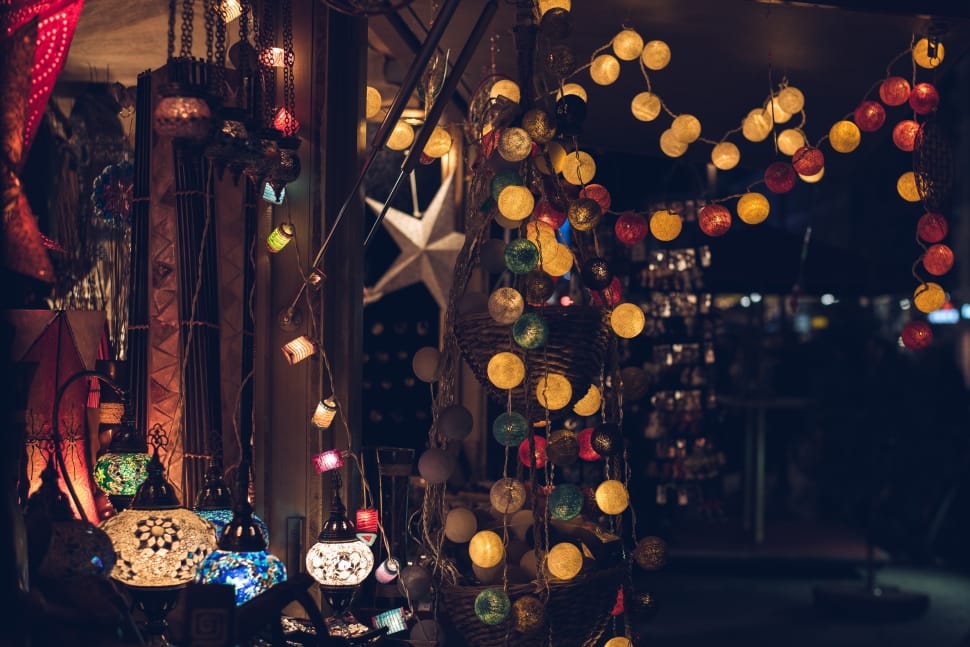 string lights and christmas decors