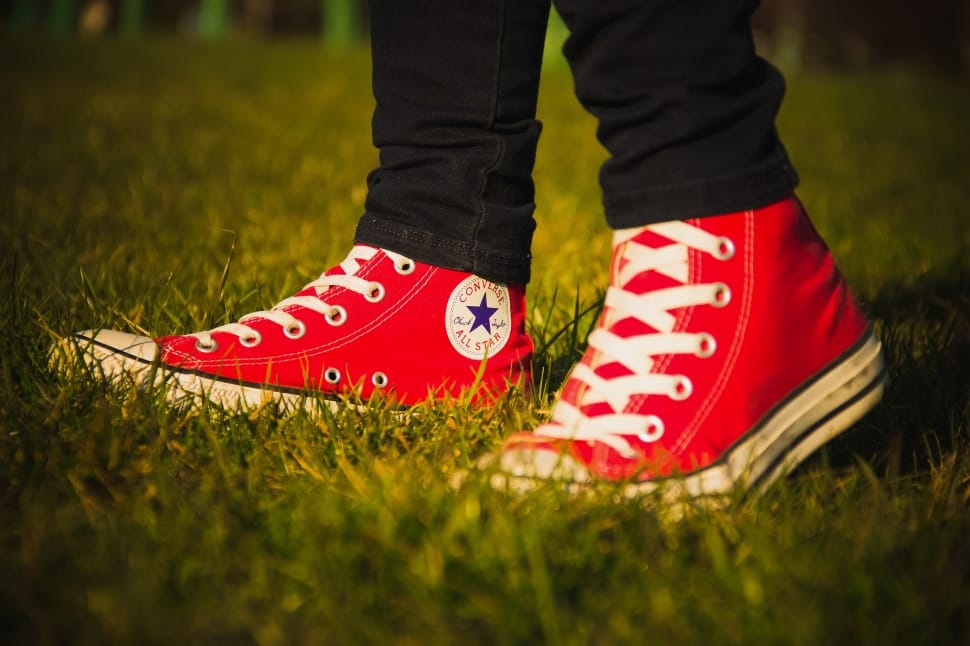 Converse, All Star, Logo, Red, Shoes, grass, red preview