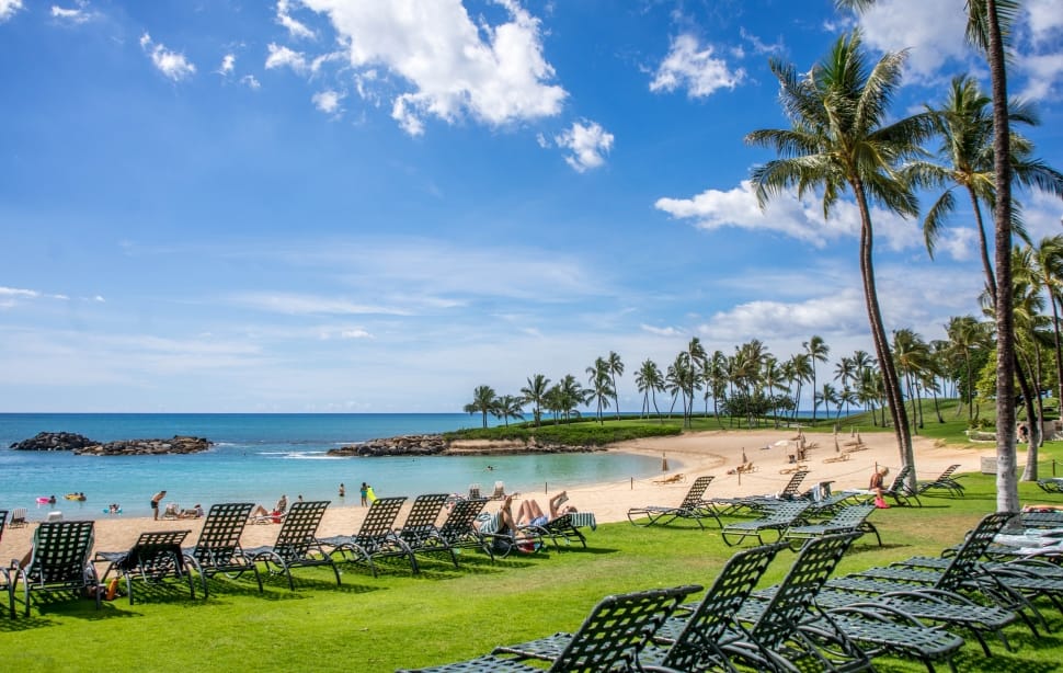 Oahu, Lagoon, Ocean, Hawaii, Ko Olina, cloud - sky, tree preview