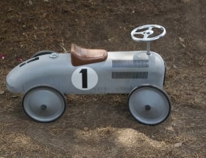 children's gray number 1 roadster ride on toy thumbnail