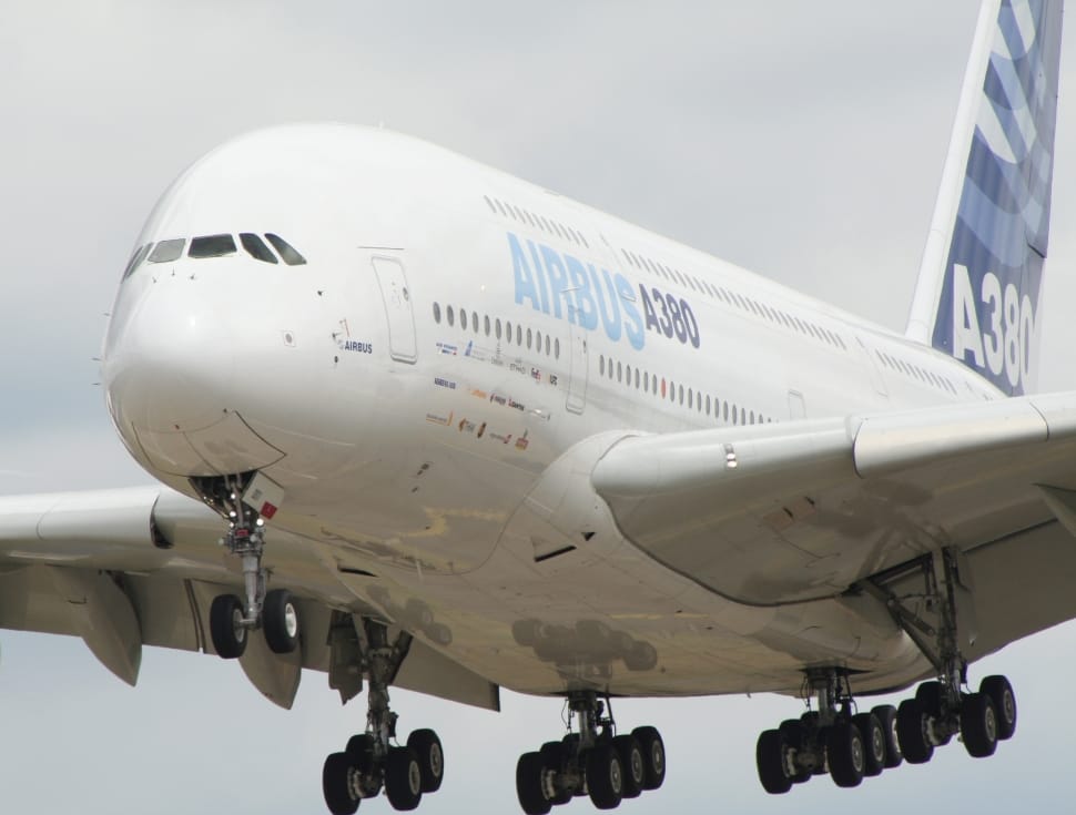 white airbus a380 preview