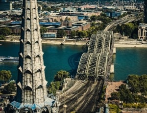 aerial photography of bridge and body of water thumbnail