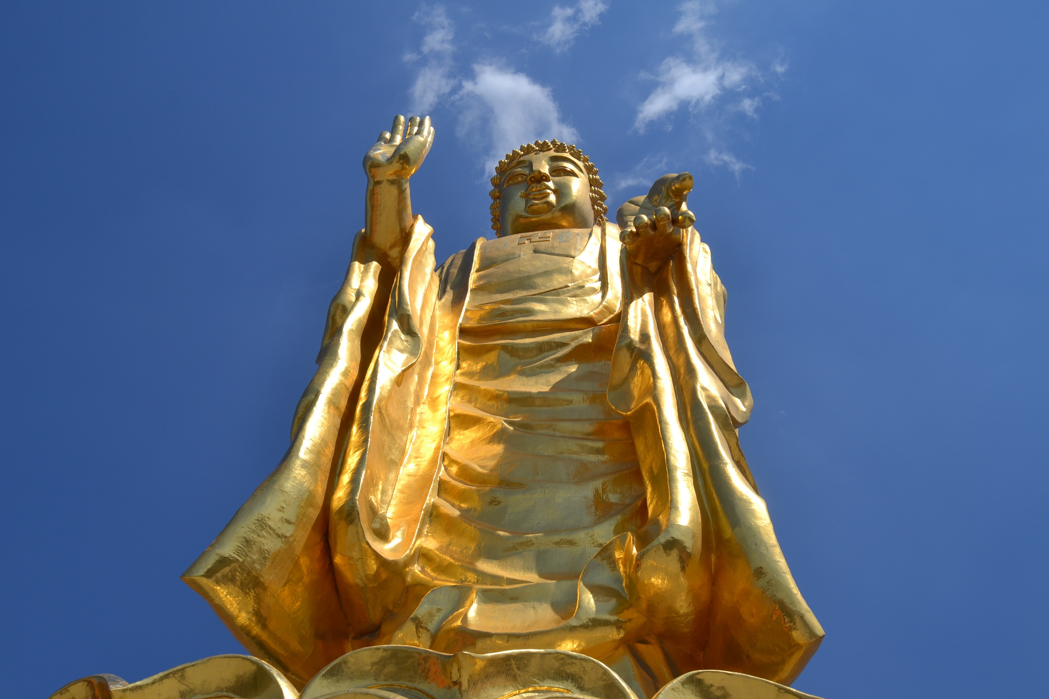 Red Mountain, Urumqi, Buddha Statues, gold colored, statue
