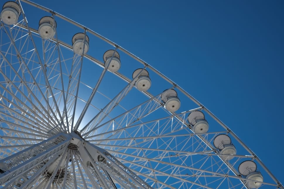 low angle photography of gray ferris wheel preview