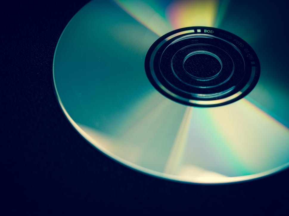 compact disc with black background preview