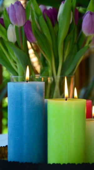 blue red and green candles thumbnail