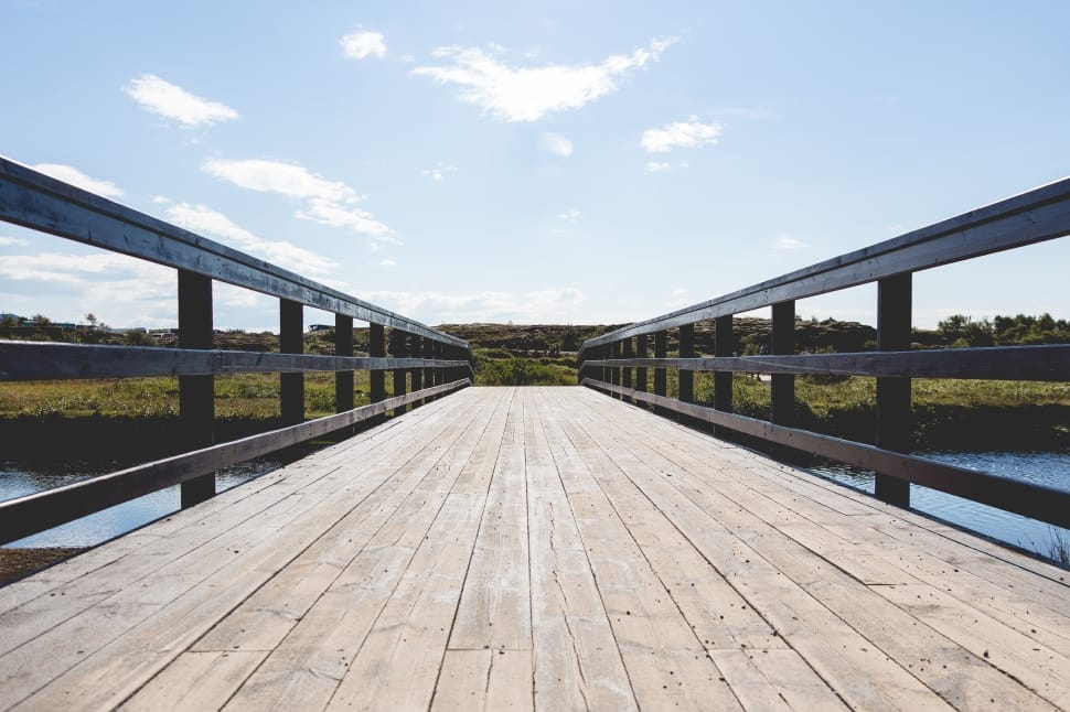 black wooden rails bridge preview