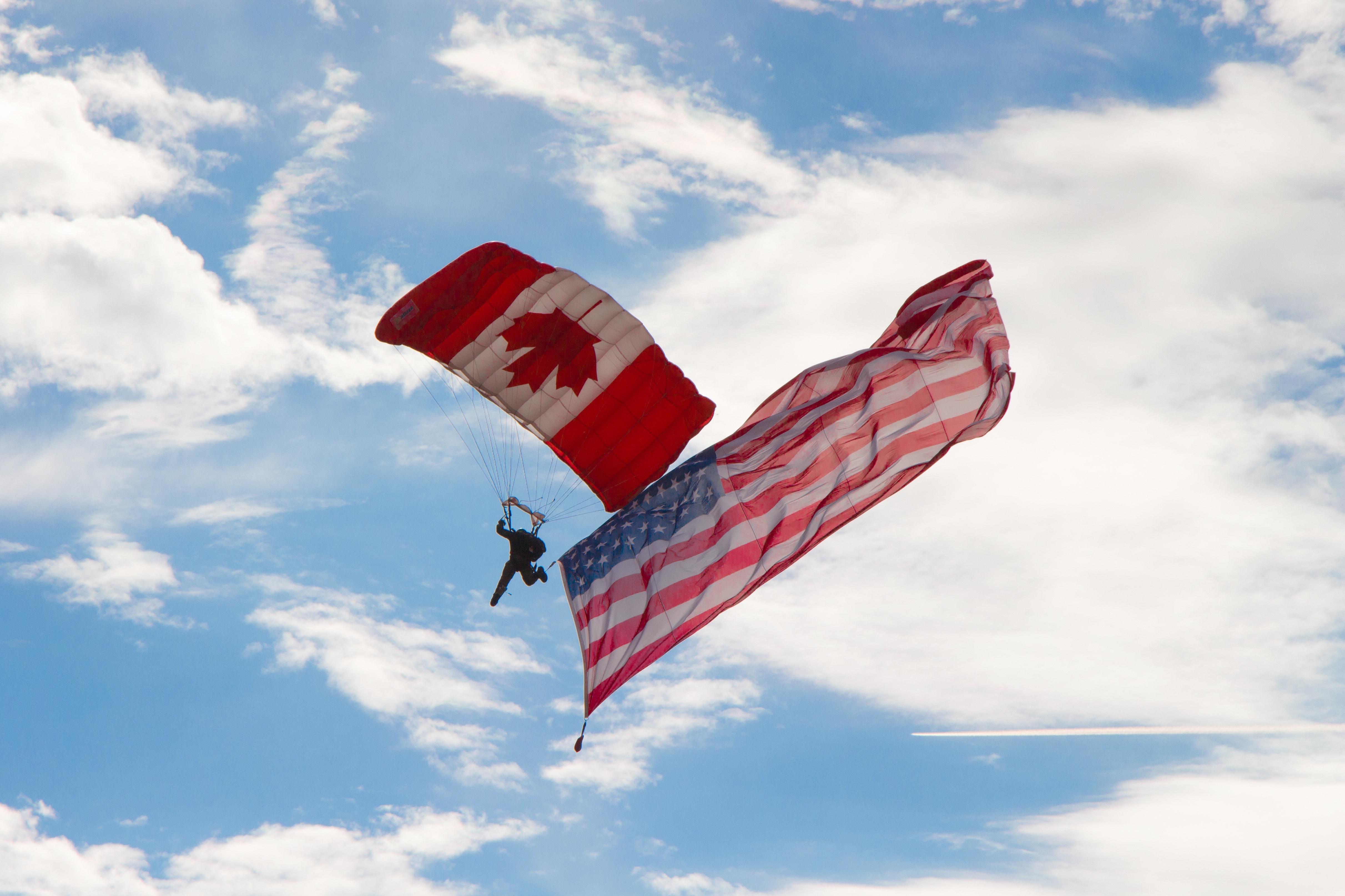 American, Airshow, Canadian, Skydiver, sky, cloud - sky