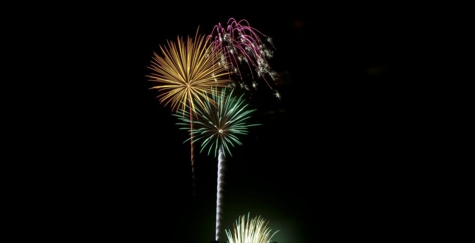 purple green and yellow fireworks preview