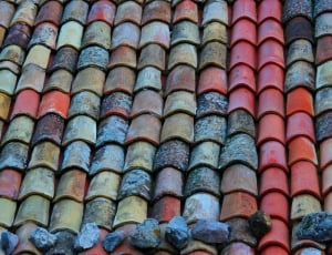 Colors, Red, Channels, Tiles, Roof, multi colored, in a row thumbnail