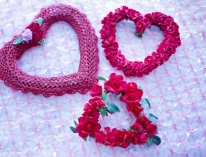 Valentine, Red Hearts, Floral Hearts, no people, pink color thumbnail