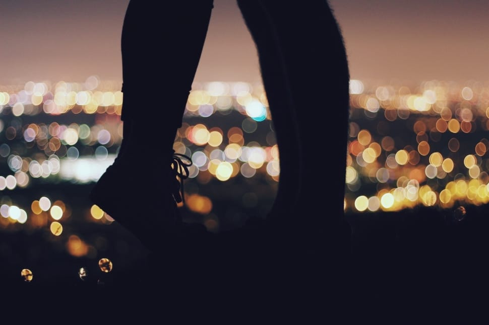 silhouette of person sneakers and legs preview