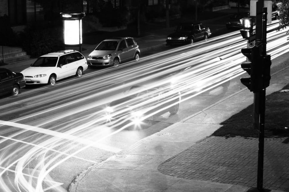 timelapse grayscale car photography preview