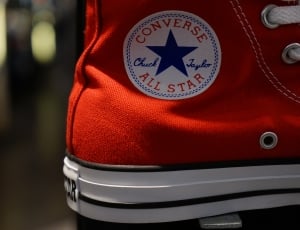 red converse all star high top sneakers thumbnail