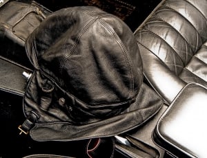 black leather cap thumbnail