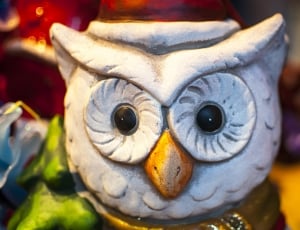white ceramic owl decor thumbnail