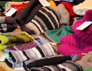 Warm, Heat, Cold, Gloves, Cap, Wool, multi colored, choice thumbnail