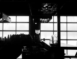 silhouette photo of restaurant bar counter thumbnail