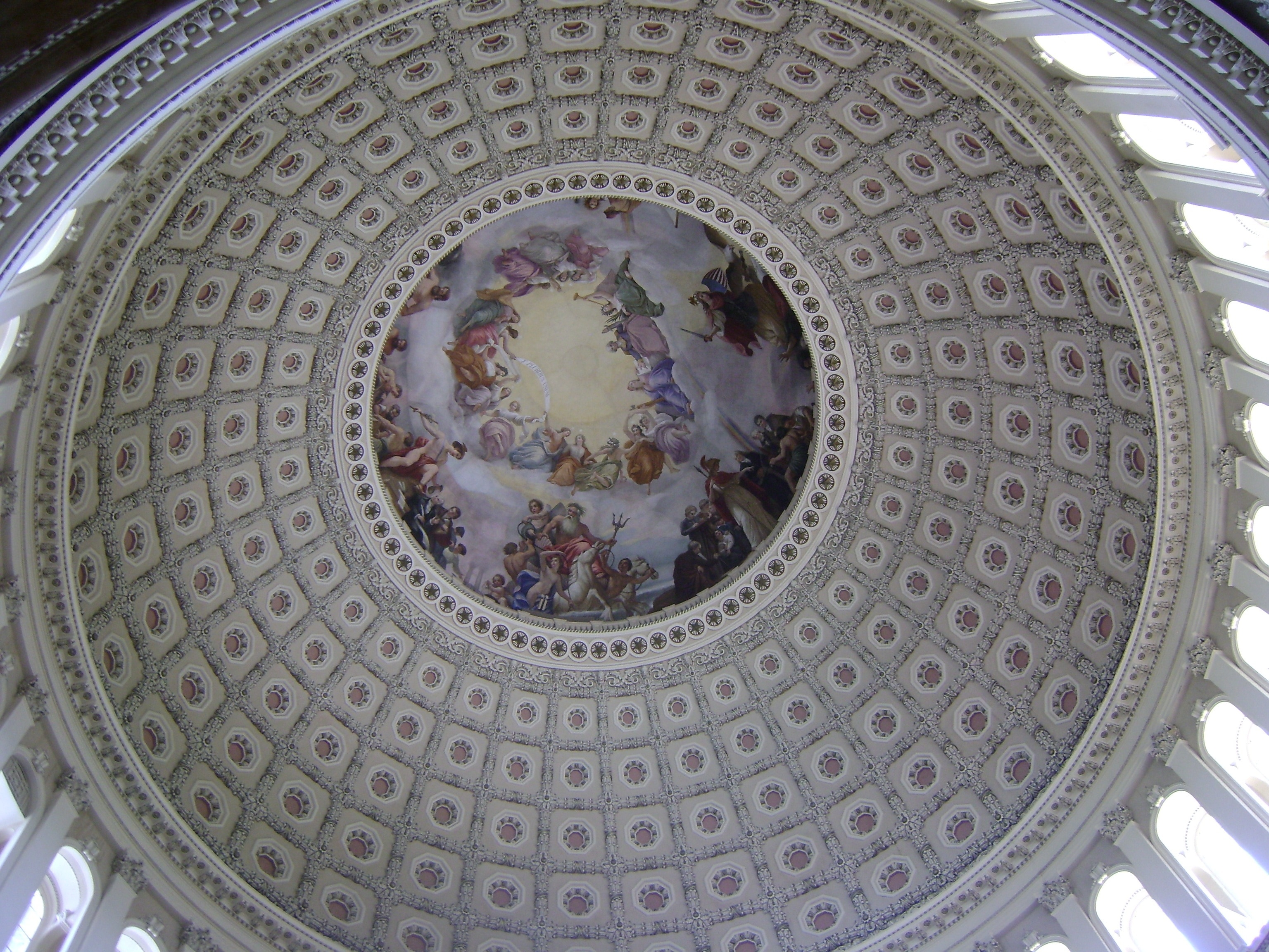 white painting on the ceiling