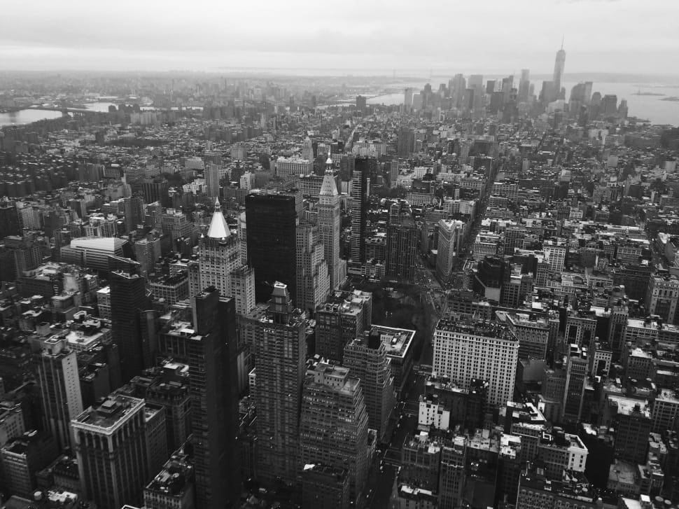 gray scale photo of new york city skyline preview