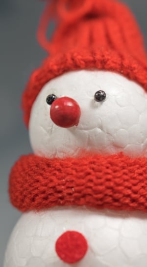white and red snowman statue thumbnail