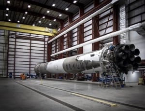 Falcon 9 first stage in hangar thumbnail