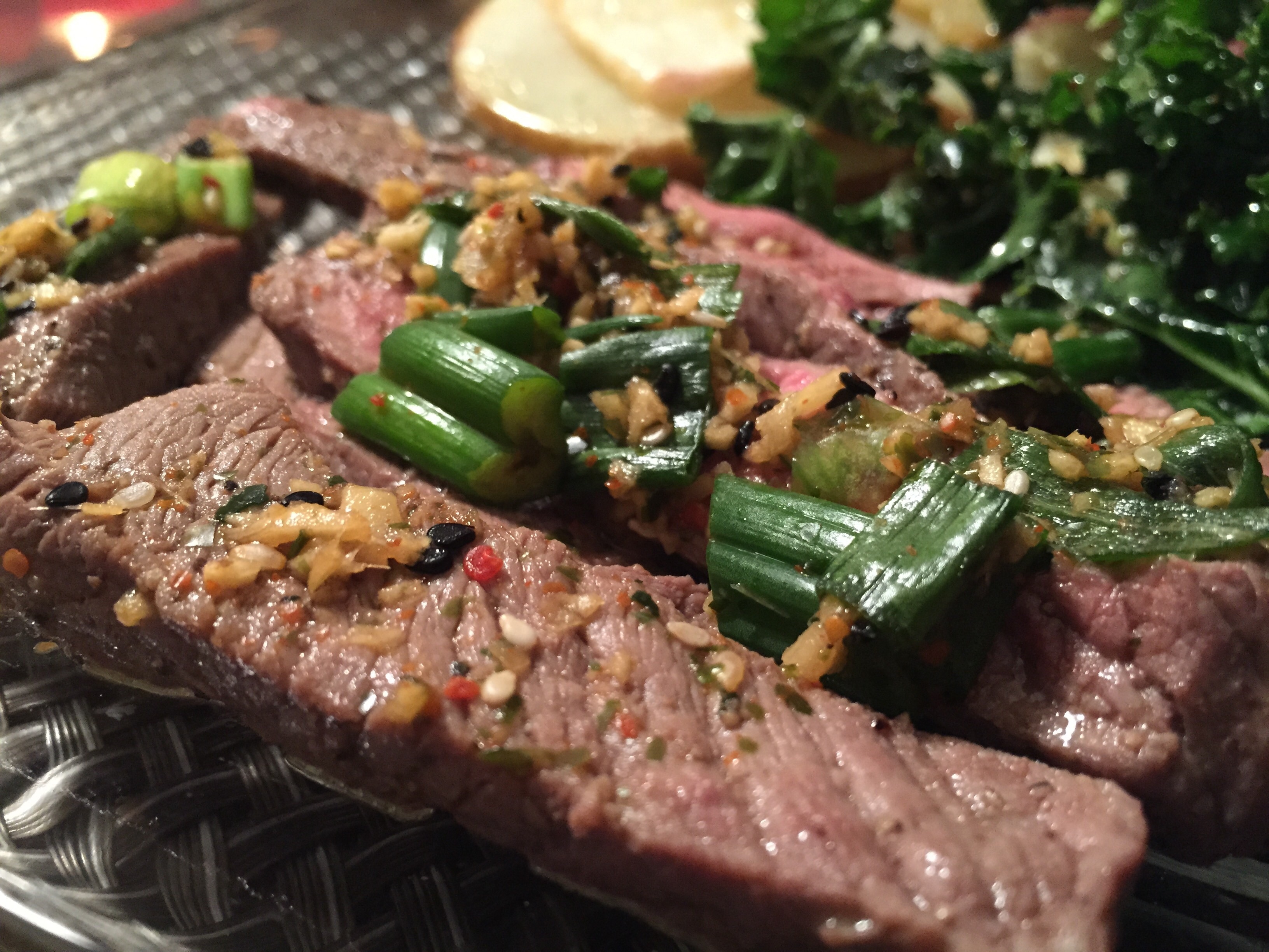 steak with herbs