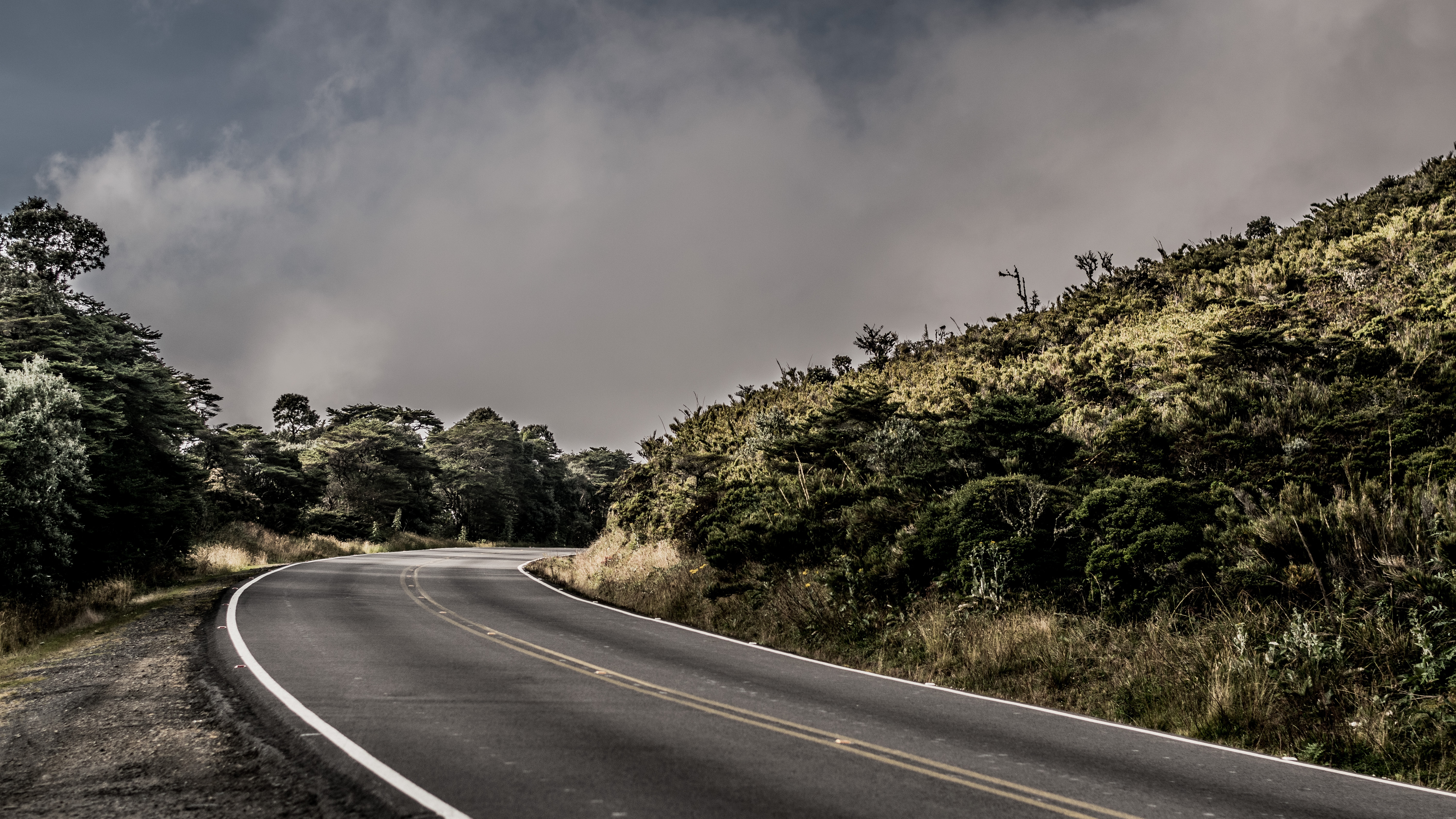 empty road near cliff