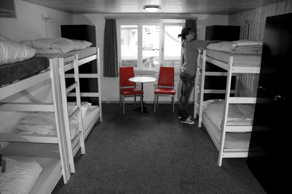 three wooden bunk beds preview